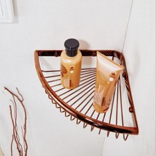 Rose Gold Copper Brass Wall Mounted Bathroom Shower Basket Storage Shelf ex002