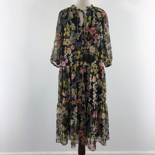 Zara Black \u0026 Multicolor Floral Drop 