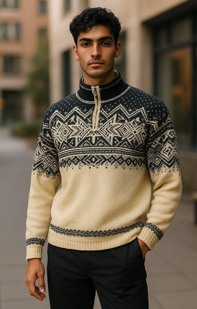 Dale of Norway Vail Men's Wool Sweater Small S Pullover 1/4 Zip