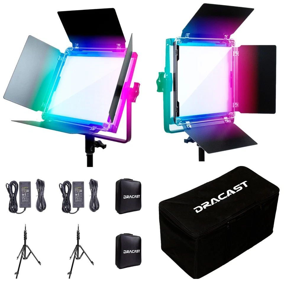 Dracast LED500 X Series RGB and Bi-Color LED 2 Light Kit with Nylon Soft Case - Image 2 of 4