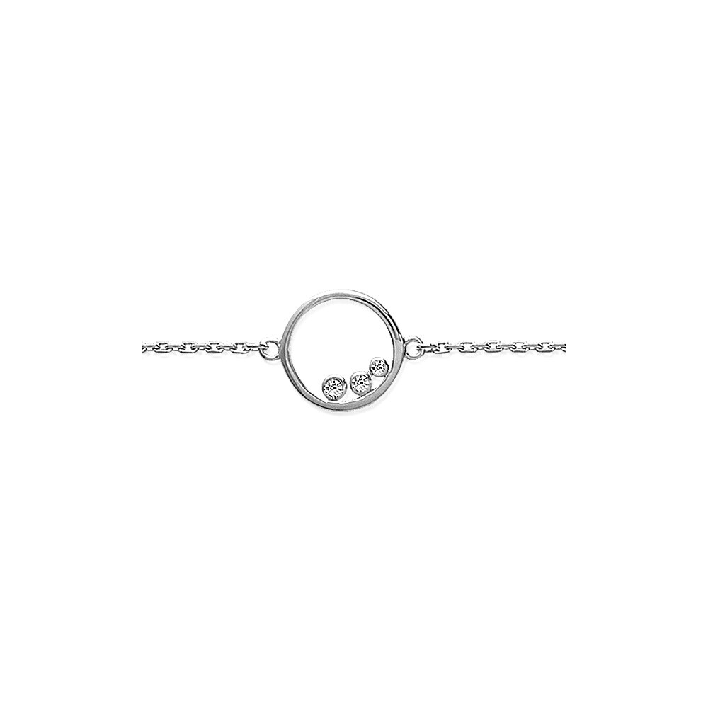 Bracelet En Argent 925 Avec Zirconium Rond – élégant Et Minimaliste