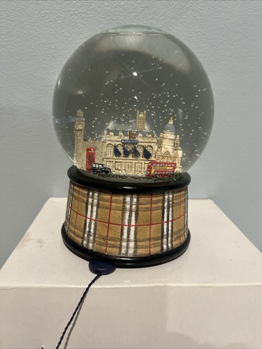 Seltene Designer Vintage Burberry Musical London Schneekugel funktioniert Weihnachten Neu mit Etikett