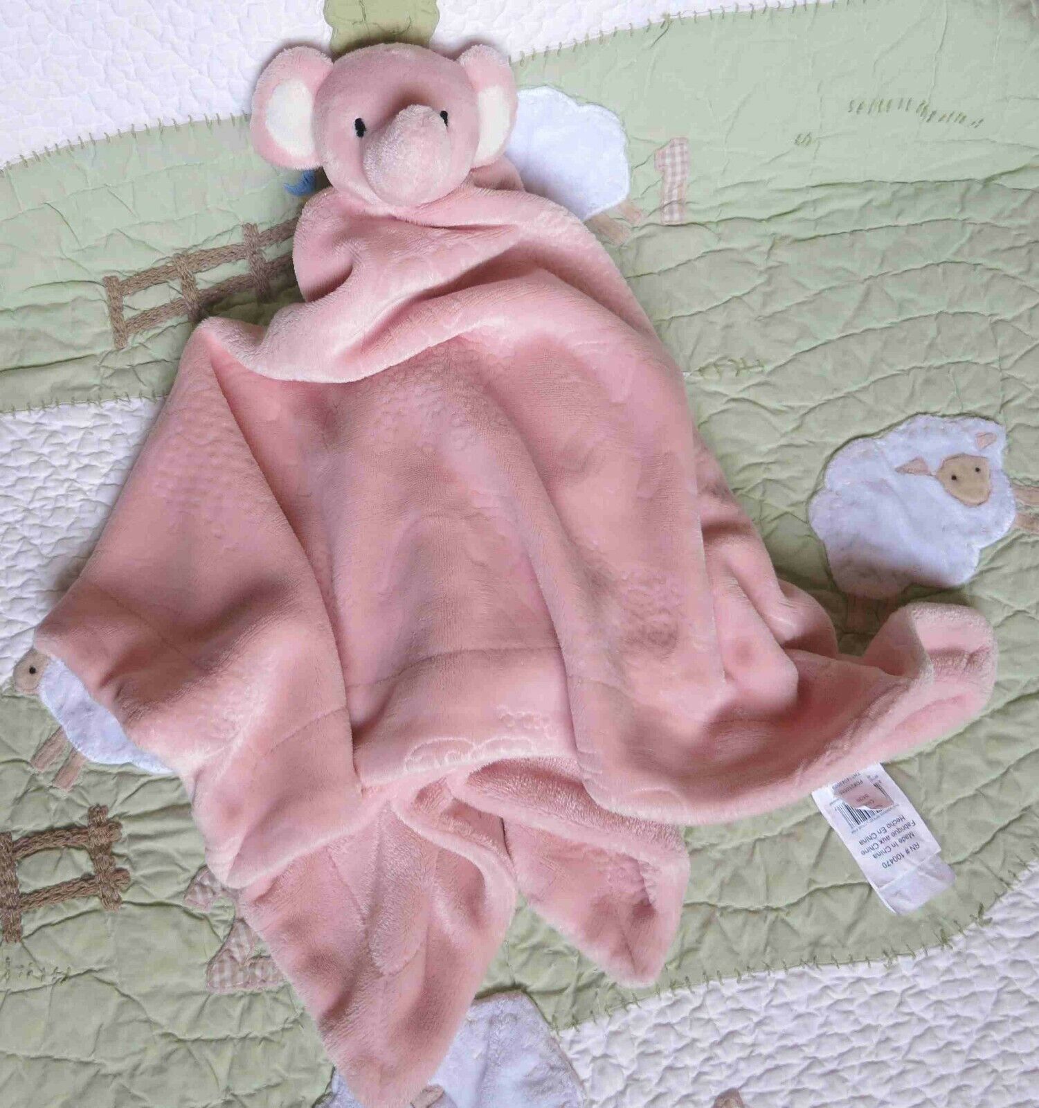 Safari NuNu Elephants Baby Girl Pink Embossed Tampa Mall Max 76% OFF Security L Blanket
