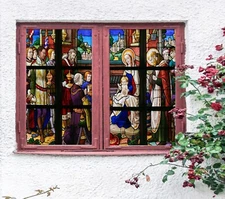 3D People A647 Window Film Print Sticker Cling Stained Glass UV Sinsin
