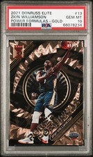 2021 Donruss Elite ZION WILLIAMSON POWER FORMULAS GOLD /10 PSA GEM MINT 10