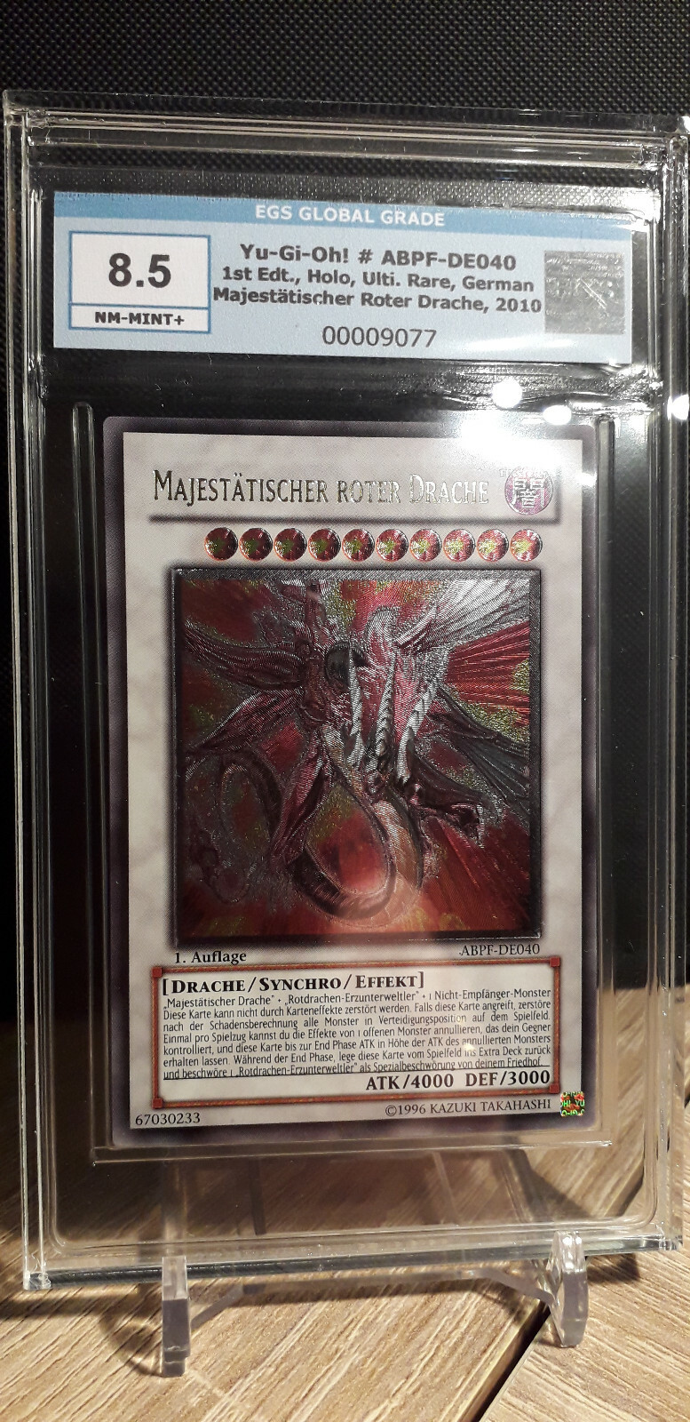 Yugioh Karte Majestätischer Roter Drache CT07-DE001 Secret Rare Deutsch