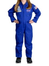 NASA Kids Child Girl Boy Astronaut Flight Space Jump Suit Costume Blue Sz 8-10