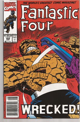 THE FANTASTIC FOUR #355   AL MILGROM COVER ART   NEWSSTAND EDITION - THING SOLO