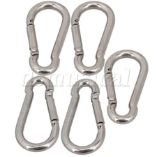 304 Stainless Steel Spring Snap Hook Clips Quick Link M4x40mm Set of 80