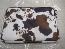 Midwestern Merch Brown Cow Pattern Neoprene Laptop Case w/ Zipper LAP002 NEW