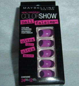 MAYBELLINE**ColorShow**24 NAIL FALSIES Flex~Nail Extensions #40 PLUM SUNSET~NEW 