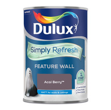 NEW! Dulux Simply Refresh One Coat Feature Wall 1.25L job done in one coat!