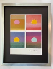 🔥ANDY WARHOL | 4 "SUNRISE" SIGNED VINTAGE PRINT MATTED AND FRAMED