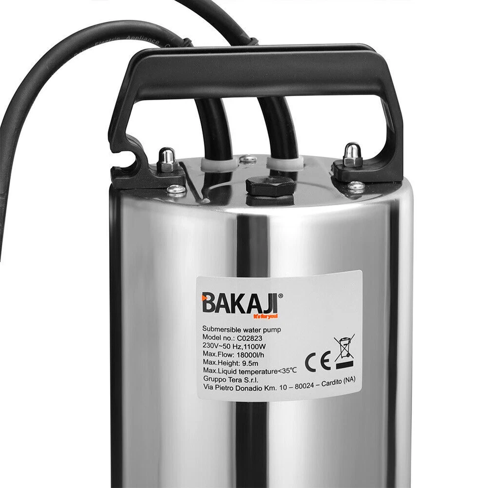 Pompa Immersione Sommersa Elettropompa Acque Scure Sporche 1100 W Profondita' 7M - Immagine 4 di 4