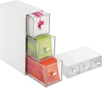 Teebox 3 Schubladen Teebeutel Kaffee Zucker Aufbewahrungsbox