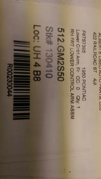 Brazo de control inferior delantero pasajero 2 puertas Pontiac Silver Streak 1950 Foto 4 de 4