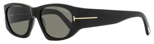 Tom Ford Rectangular Sunglasses TF987 Cyrille-02 01A Black 53mm FT0987 - Afbeelding 1 van 3