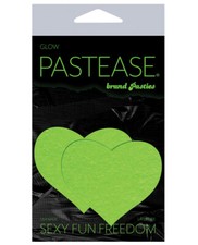 Premium Heart Glow Dark Green Nipple Cover O/S - Reusable  Hypoallergenic
