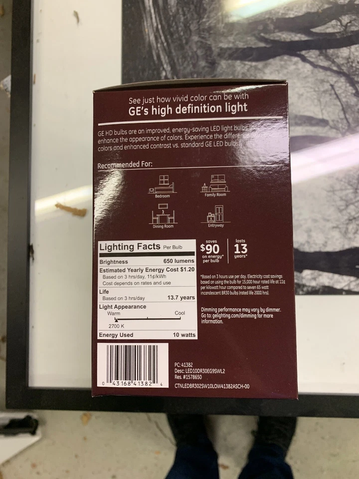 GE Light Bulb Relax LED HD 10-watt (65-watt Replacement), 650-Lumen R30 2-pack - Image 2 of 4