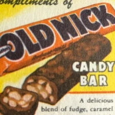 Vintage 1940's-50's Old Nick Candy Bar / Bit-O-Honey Bookmark 