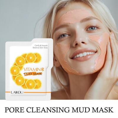 LAIKOU Mud Facial Mask 5g, Single Piece, Clean Pores, Reduce Oil Brighten, A5D6