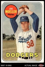 1969 Topps #444 Joe Moeller Yellow Name Dodgers COMMON VARIATION 3 - VG