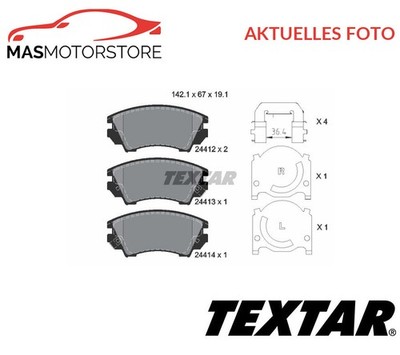 SATZ BREMSBELÄGE BREMSKLÖTZE VORNE TEXTAR 2441201 A FÜR ROEWE (SAIC) 950