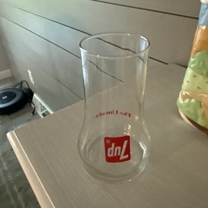7 UP The UNCOLA Beverage Glass Iconic Upside Down Shape Vintage 1970's - 6" Tall