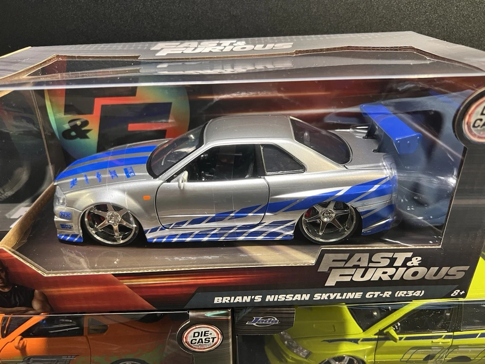 Jada 1:24 Fast & Furious Brian's Mitsubishi Evolution VII Supra Skyline Lot Of 3 - Image 3 of 4