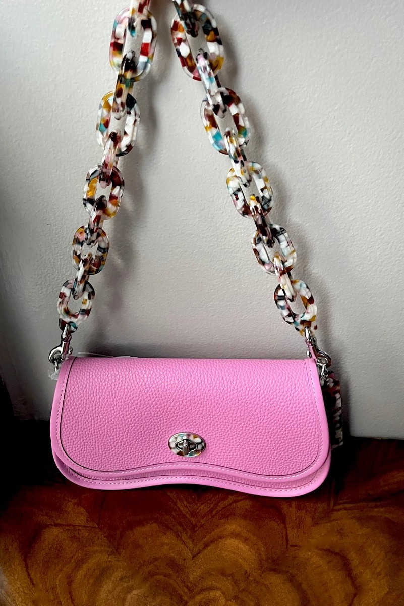 Coach Bright Magenta Pebble Coachtopia Leather 2 Straps WAVY