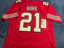 FRANK GORE SAN FRANCISCO 49ERS SIGNED Autographed RED JERSEY JSA WITNESS COA