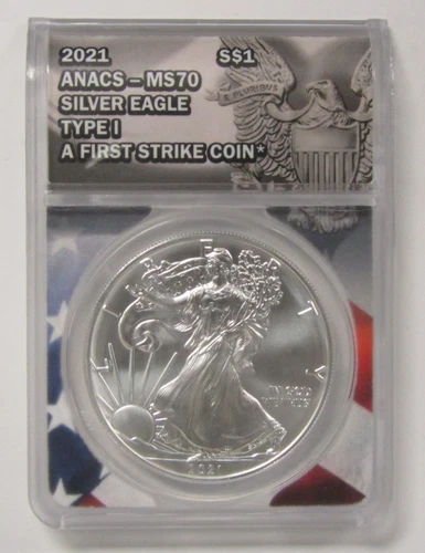 2021 American Silver Eagle Type 1 ANACS MS70 First Strike
