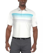Pga Tour Pro Series Mens XL Polo Shirt White/Gradient Stripe NWT 12