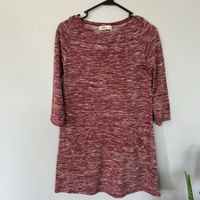 Hollister Heathered Dark Red Knit Mini Dress Size Medium 3/4 Sleeve w/ Pockets