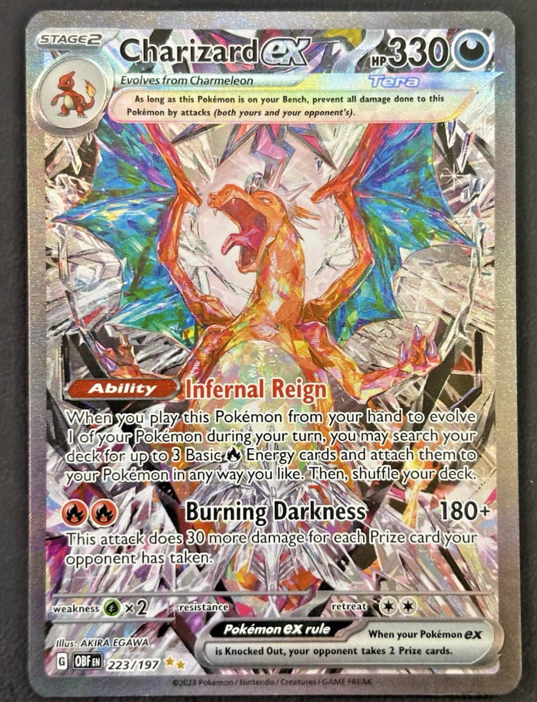Charizard ex 223/197 SV03: Obsidian Flames Pokemon TCG SIR Near Mint