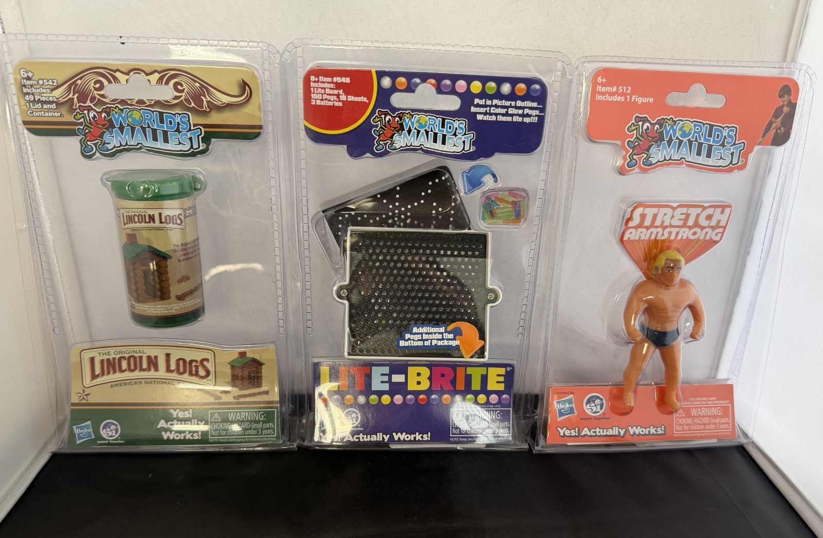 Lot of 3 World's Smallest Mini Toys, by Hasbro--BRAND NEW