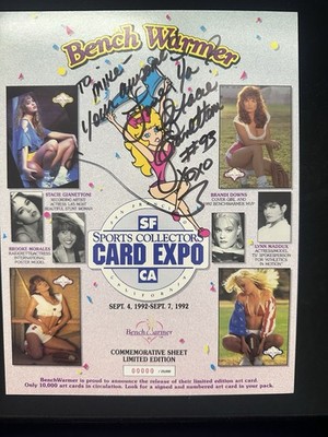 Bench Warmer Sell Sheet 1992 ser #0000/25000 signed by #93 Stacie Gianettoni