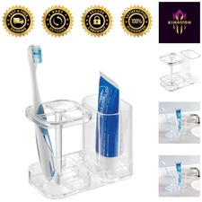 Modern BPA-Free Toothbrush Stand - 4 Compartments, Perfect for Small Spaces