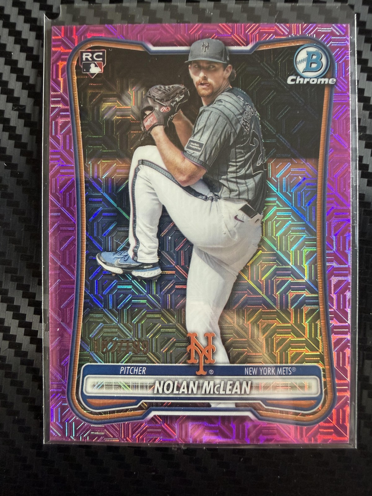 2026 Bowman #85 Nolan McLean Chrome Mojo Pink Refractors #/199