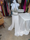 Lamda White/Silver Halter Sleeveless A-Line Chiffon Beaded Gown 8 G538 — photo 2
