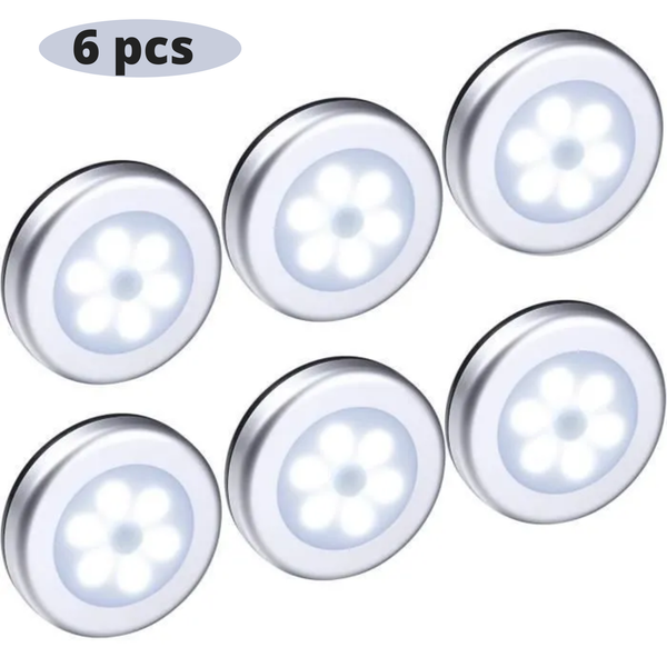 6X Led Nachtlicht Bewegungsmelder Funk Lampe Schrank Treppe Flur-image