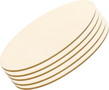 100X50X2Mm Wood Pieces, 5 Pack Unfinished Oval Wood Shapes Blank Wooden Cutouts