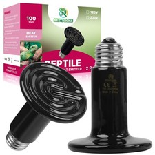 100W Ceramic Heat Emitter 2 Pack, Reptile Heat Lamp Bulbs, Ceramic Heater for...