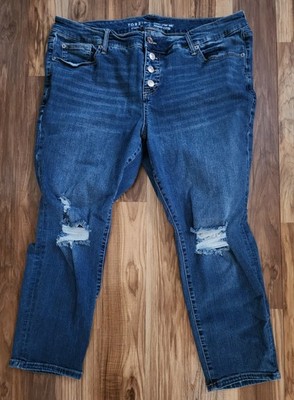 Torrid Perfect Skinny Ankle Premium Stretch Distressed Button Fly Jeans Size 20S