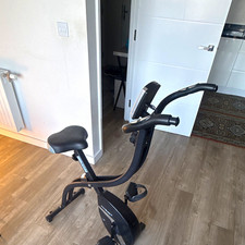 Roger Black Upright Exercise Bike LCD Display, Adjustable Seat, Black/Silver