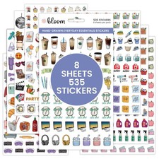 bloom daily planners Vintage Hand-Drawn Everyday Essentials Sticker Pack