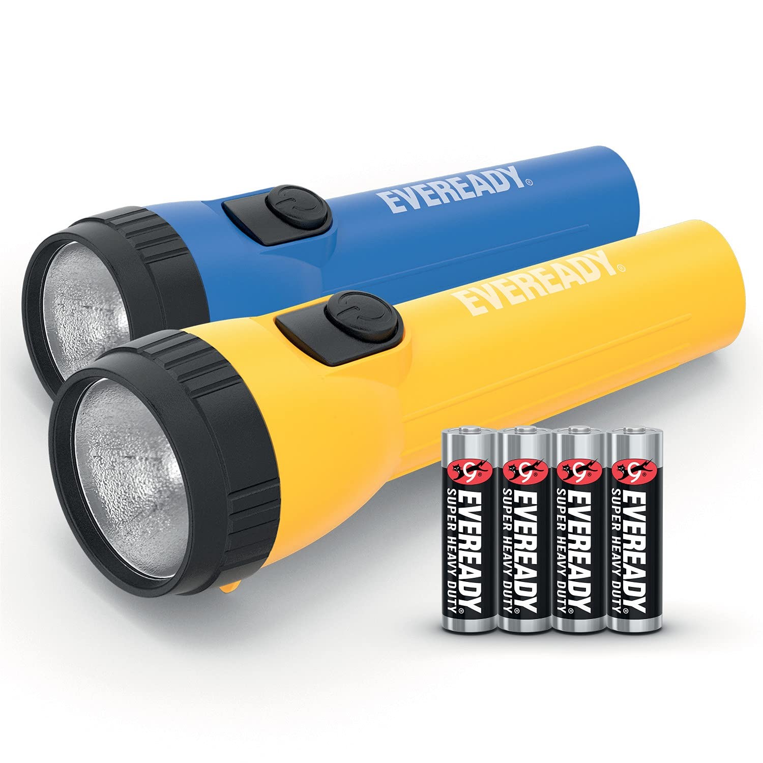 Energizer Eveready LED Torch Pack of 2, Super Bright Multicolour