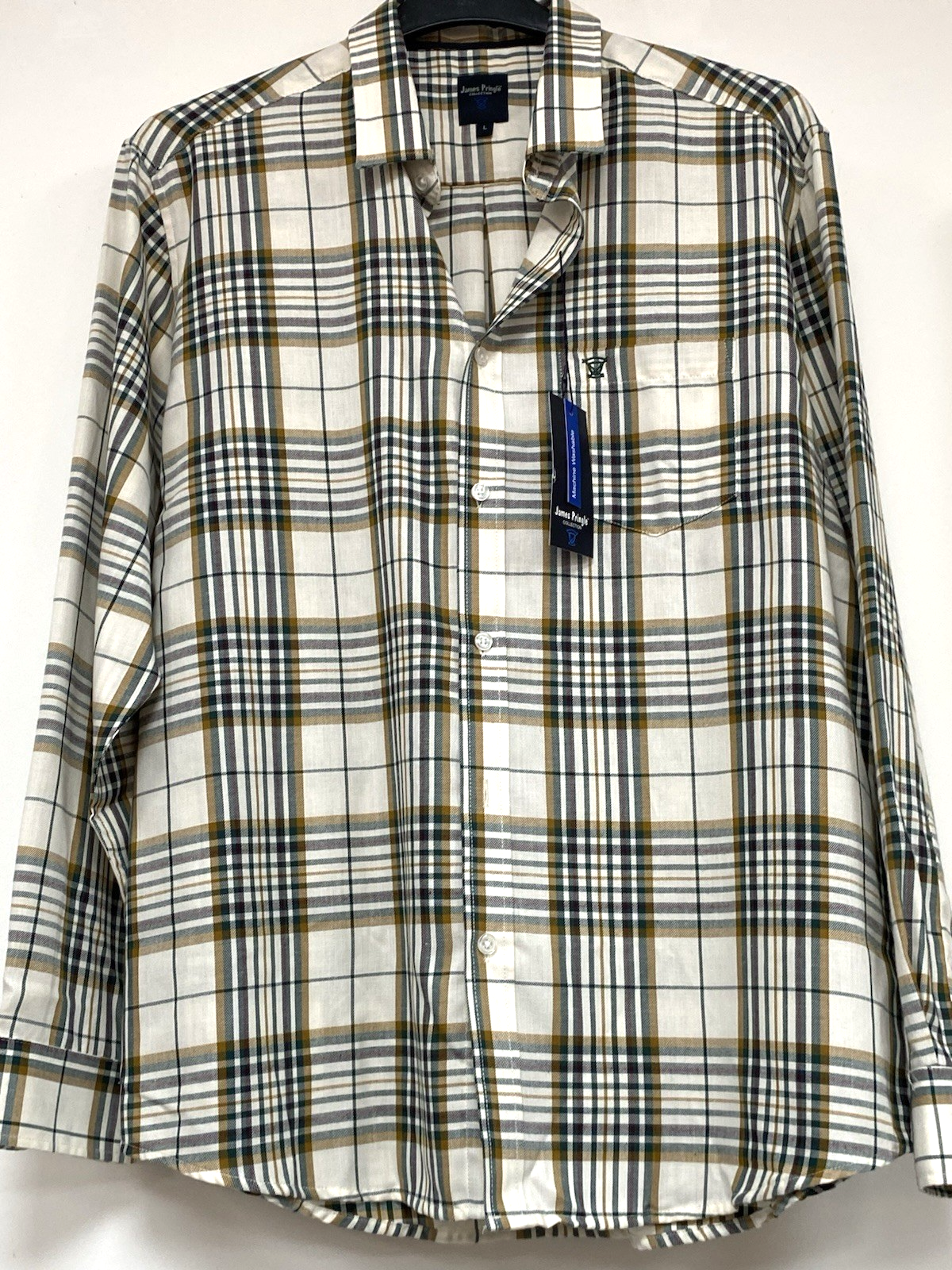 SAINT LAURENT Camicia James Pringle a quadri taglia L nuova con etichette nuova con etichetta