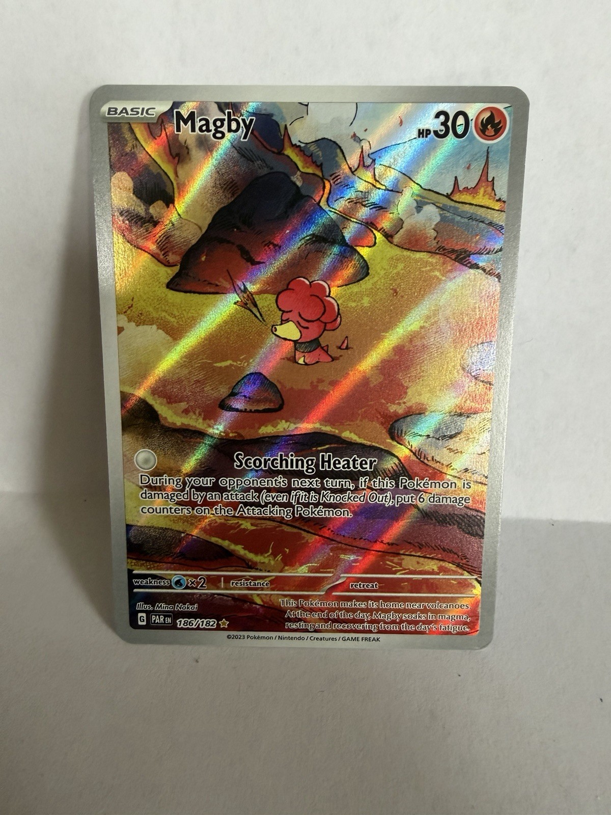2023 Pokemon Paradox Rift Illustration Rare Magby #186/182 Holofoil ILLUS