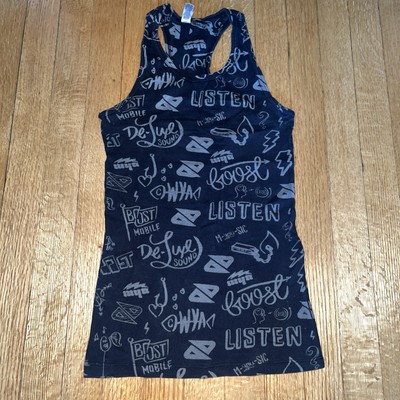 Boost mobile graphic woman s fitted tank top y2k promo rare 2007 indie sleaze